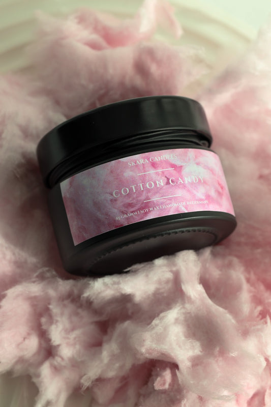 Duftkerze „Cotton Candy“ – handgegossen aus Sojawachs, süß & verspielt