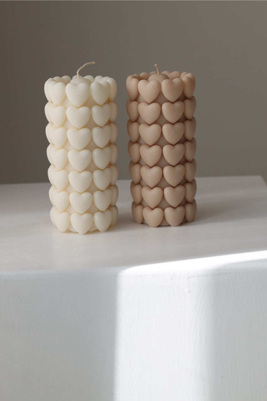 Kerze „Heart“ – handgegossen aus Rapswachs, liebevoll & minimalistisch