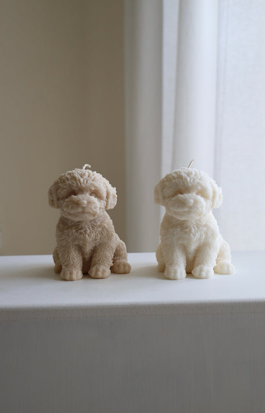 Kerze „Dog“ – handgegossen aus Rapswachs, treu & stilvoll