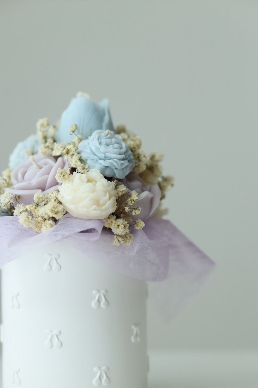 Kerzenstrauß "petit pastel" - handgegossen aus Rapswachs