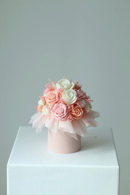 Kerzenstrauß "Peach Blossom" - handgegossen aus Rapswachs