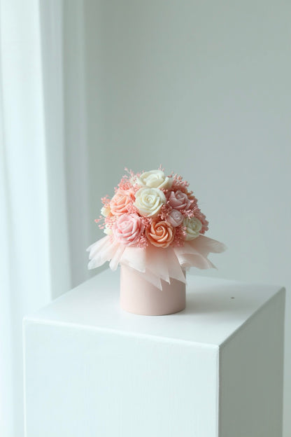 Kerzenstrauß "Peach Blossom" - handgegossen aus Rapswachs