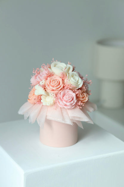 Kerzenstrauß "Peach Blossom" - handgegossen aus Rapswachs