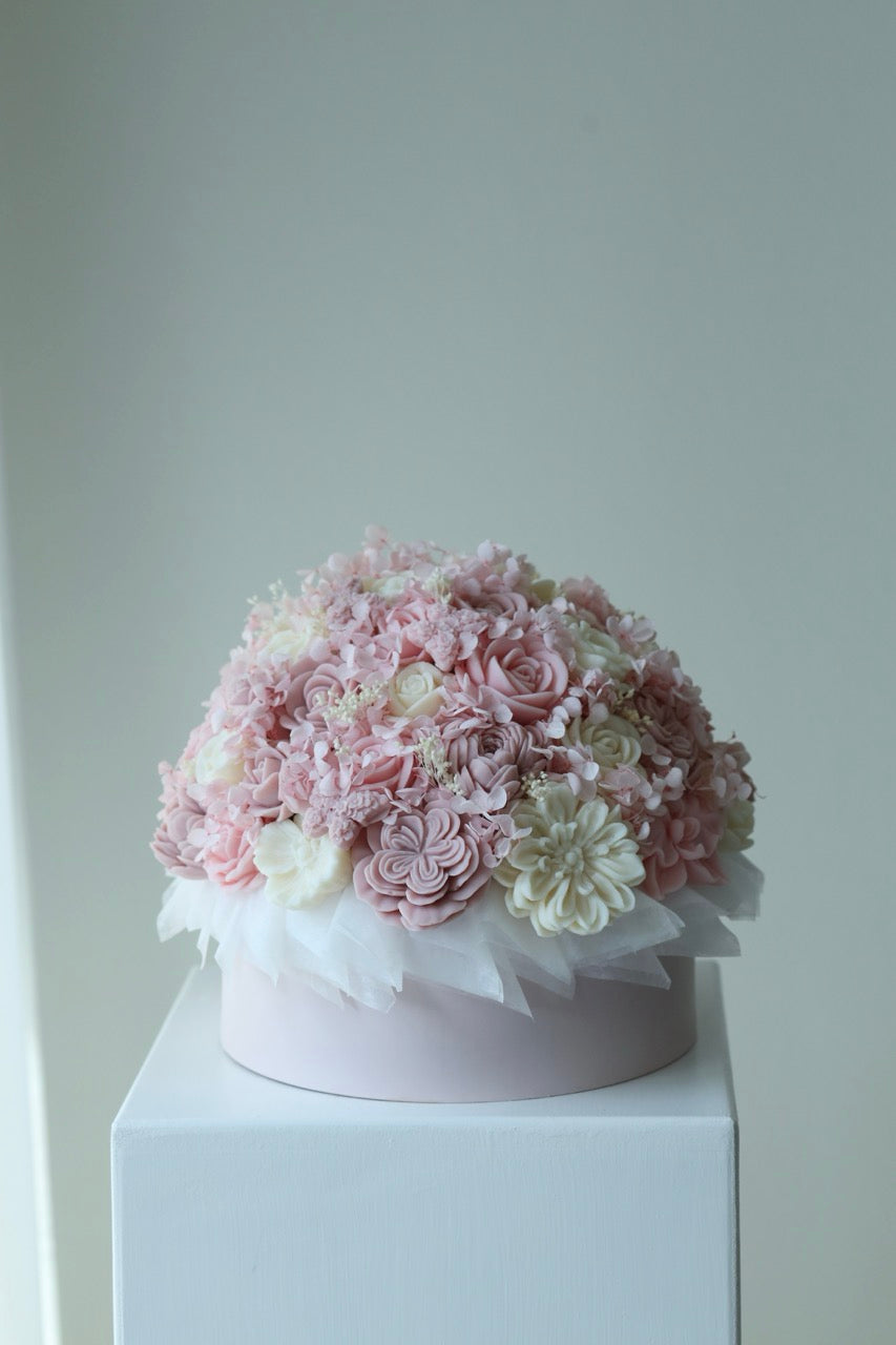 Kerzenstrauß "Signature Rosy" - handgegossen aus Rapswachs