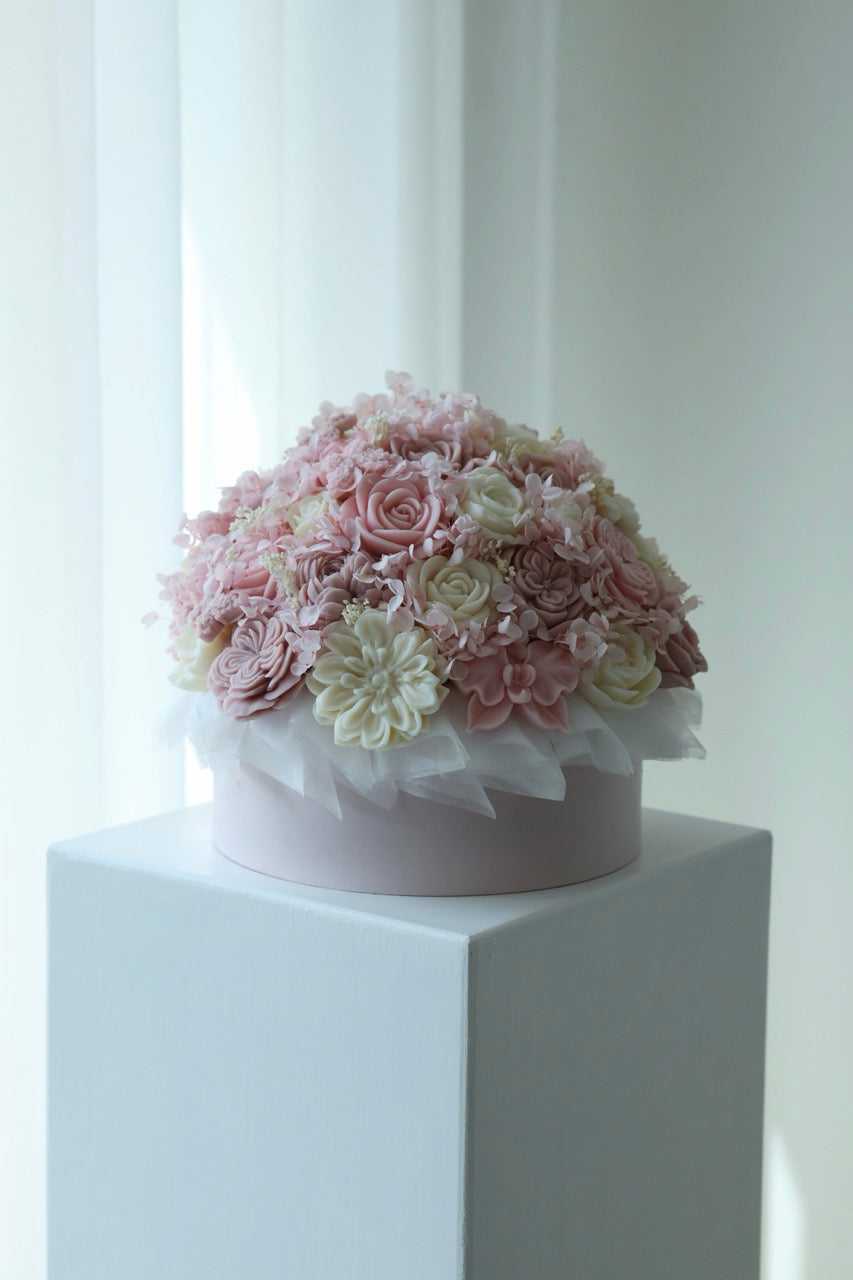Kerzenstrauß "Signature Rosy" - handgegossen aus Rapswachs