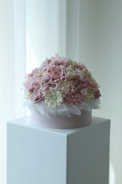 Kerzenstrauß "Signature Rosy" - handgegossen aus Rapswachs