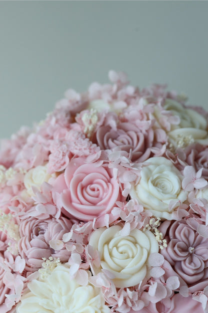 Kerzenstrauß "Signature Rosy" - handgegossen aus Rapswachs