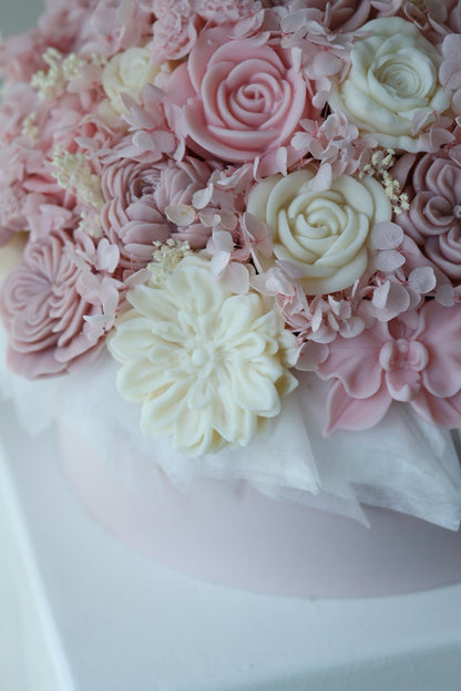 Kerzenstrauß "Signature Rosy" - handgegossen aus Rapswachs