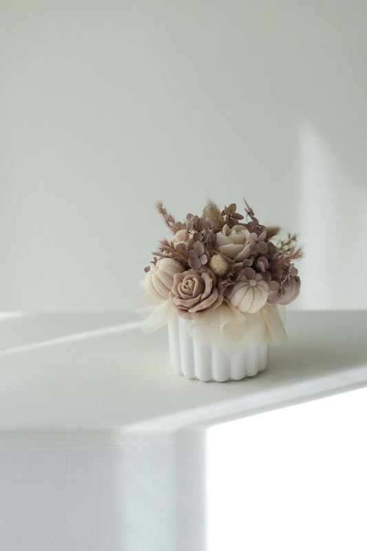 Kerzenstrauß "petite pumpkin" - handgegossen aus Rapswachs