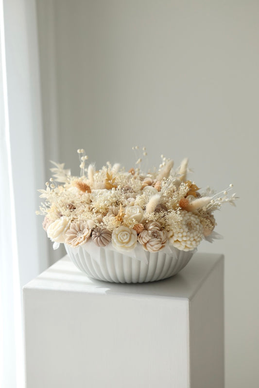 Kerzenschale "Autumn Pumpkin" - handgegossen aus Rapswachs