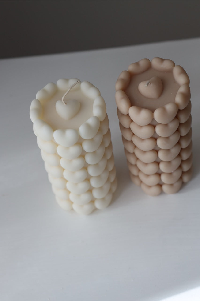 Kerze „Heart“ – handgegossen aus Rapswachs, liebevoll & minimalistisch