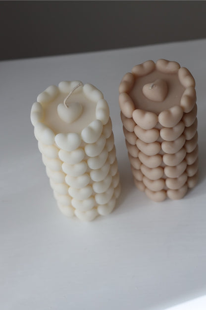 Kerze „Heart“ – handgegossen aus Rapswachs, liebevoll & minimalistisch