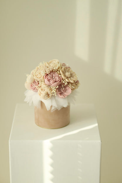 Kerzenstrauß "Blush Harmony" - handgegossen aus Rapswachs
