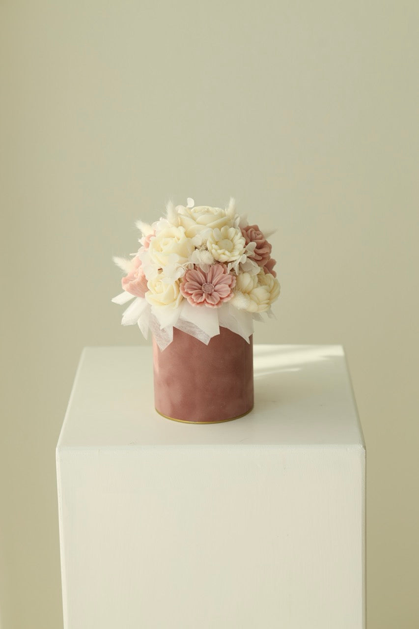 Kerzenstrauß "Dusty Rose" - handgegossen aus Rapswachs
