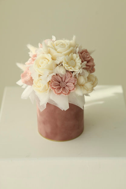 Kerzenstrauß "Dusty Rose" - handgegossen aus Rapswachs