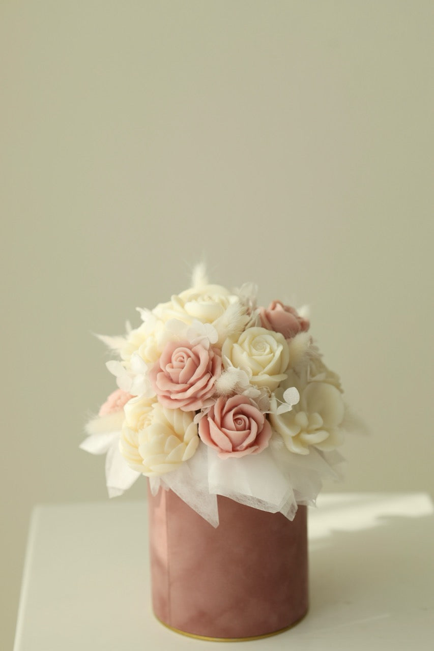 Kerzenstrauß "Dusty Rose" - handgegossen aus Rapswachs