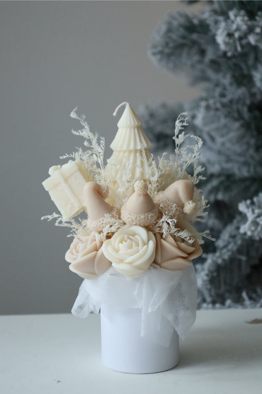 Kerzenstrauß "Holiday Tree" - handgegossen aus Rapswachs