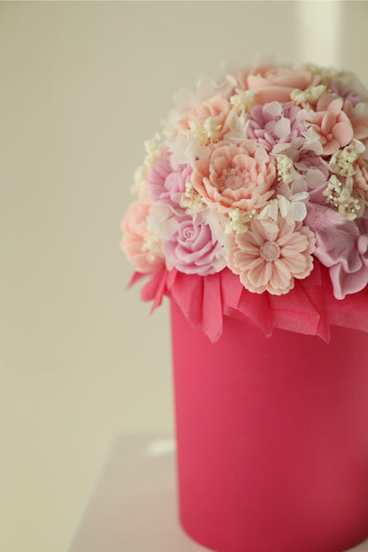 Kerzenstrauß "Fuchsia Bloom" - handgegossen aus Rapswachs