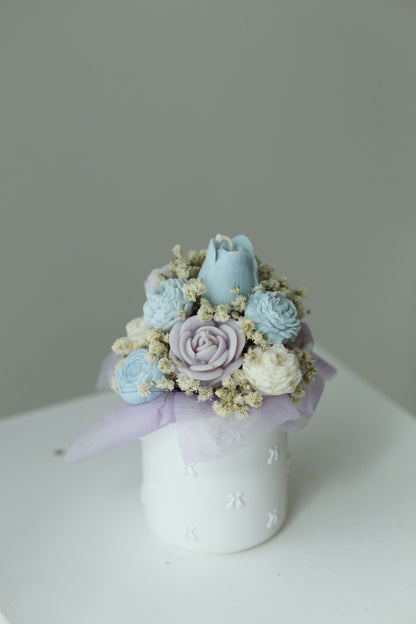 Kerzenstrauß "petit pastel" - handgegossen aus Rapswachs