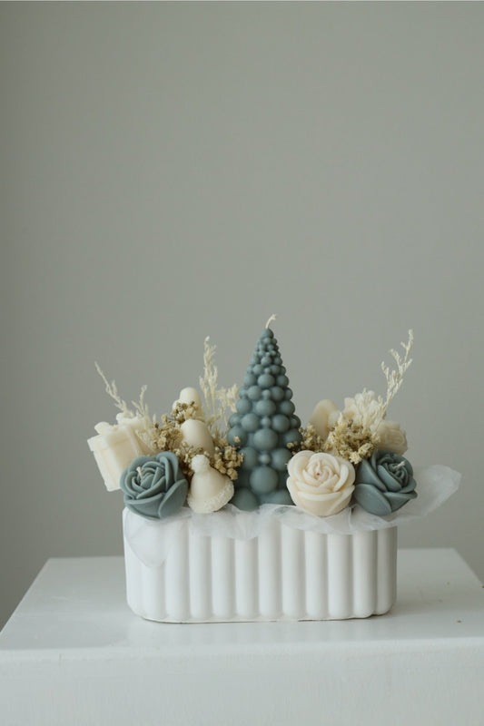 Kerzenstrauß "Cozy Christmas" - handgegossen aus Rapswachs